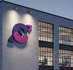 La oficina moderna de Cromneon por fuera